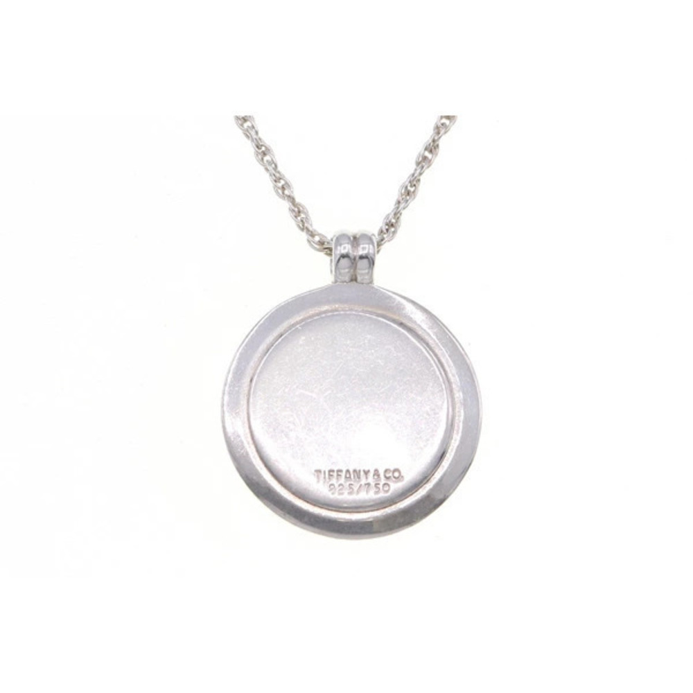 Tiffany Co Necklace Coin Motif SV Sterling Silver YG Yellow Gold Pendant Round - Picture 2 of 5